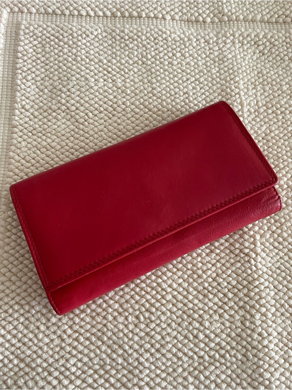 Vintage Christopher Kon Red Leather Clutch Wallet